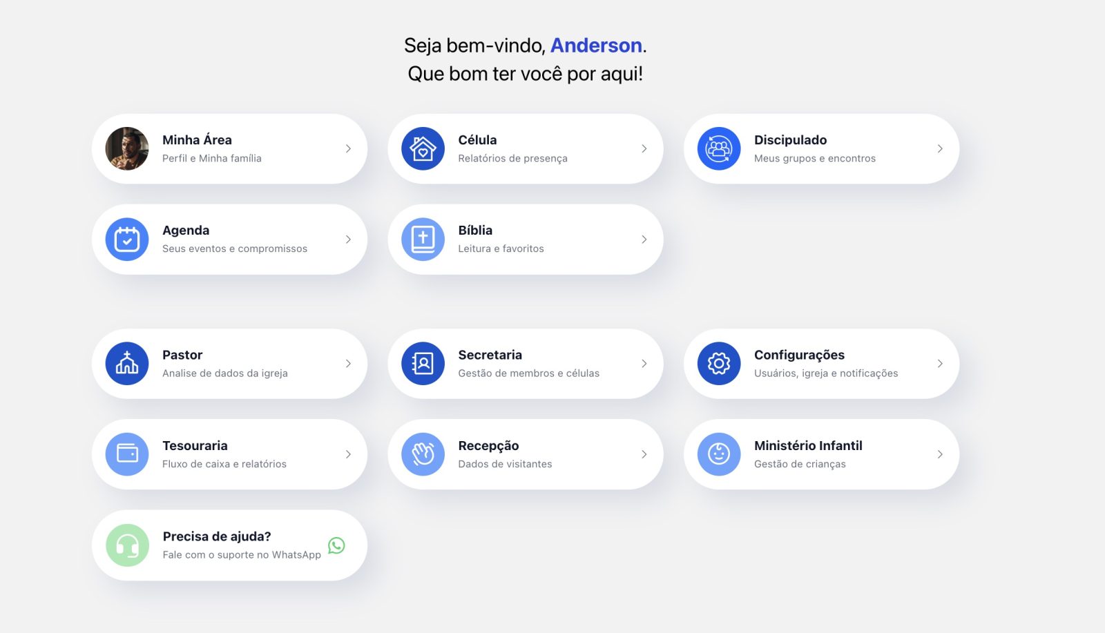 Tela de seleção de painéis oficial do APP Jetro em 2026